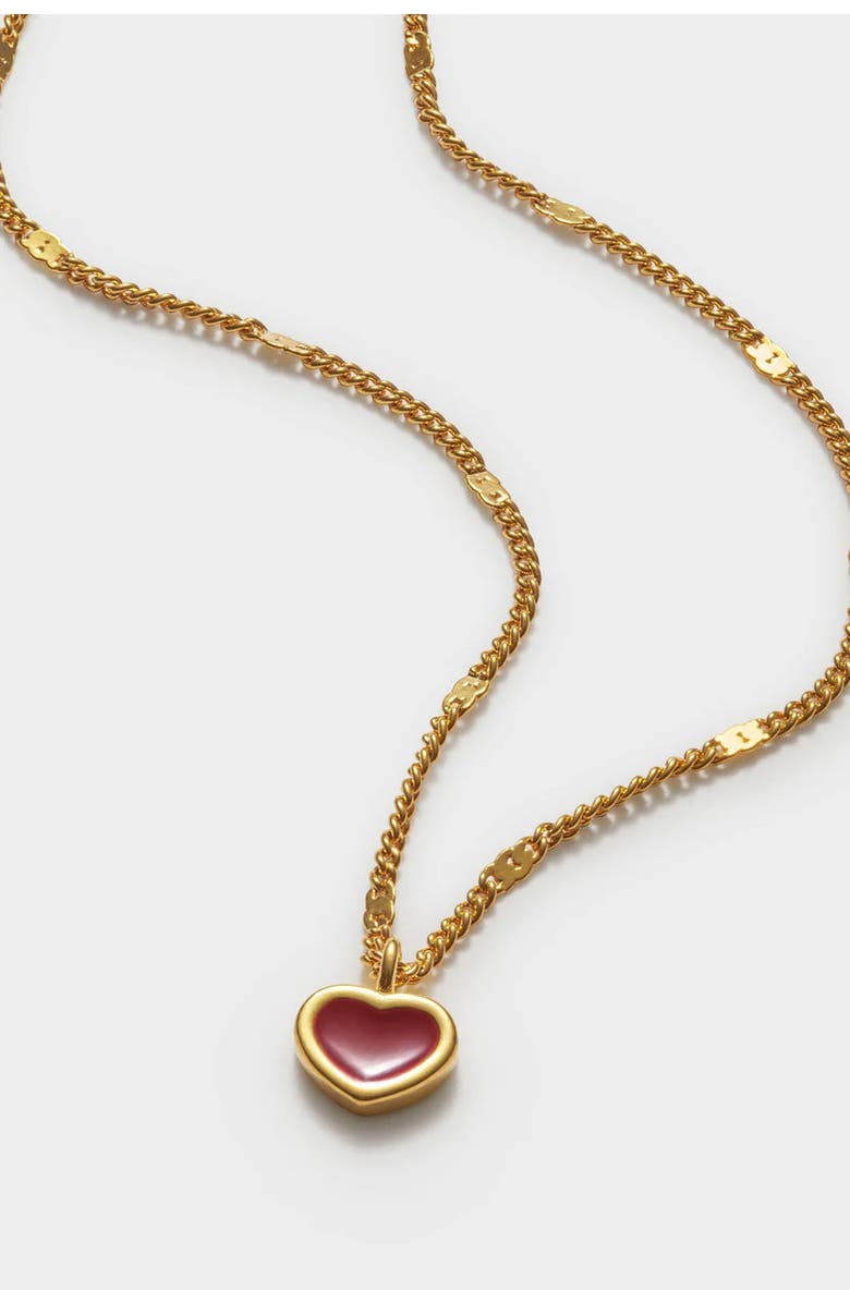 Katie Loxton Rouge Waterproof Gold Heart Necklace, Alternate, color, Gold