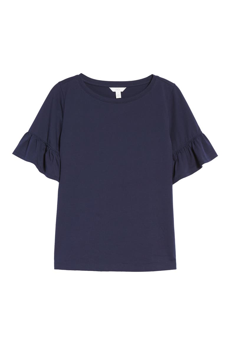 Ruffle Sleeve Top, Alternate, color, NAVY NIGHT