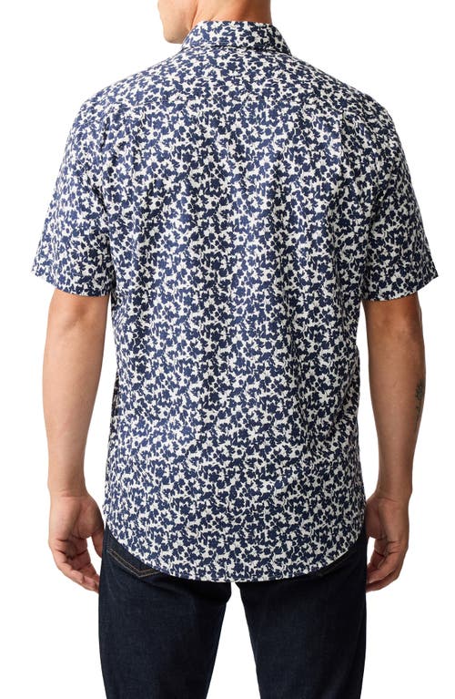 Rodd & Gunn Jameison Bay Floral Short Sleeve Cotton Button-up Shirt In Navy