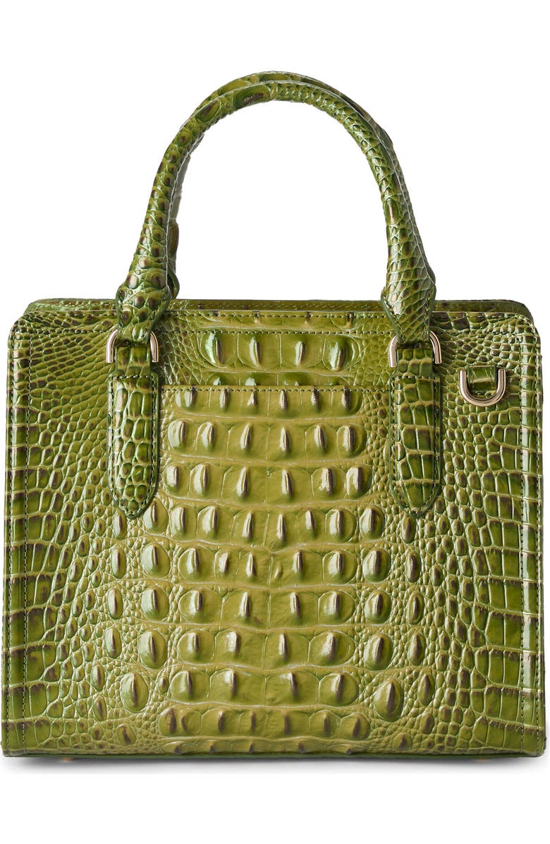 Brahmin Cami Croc Embossed Leather Satchel, Alternate, color, Olive