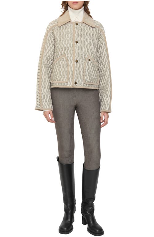 Burberry Floriston Quilted Corduroy-trimmed Jacket In Neutral