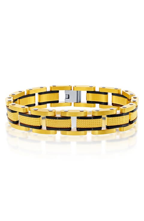 Men's Textured Link Bracelet