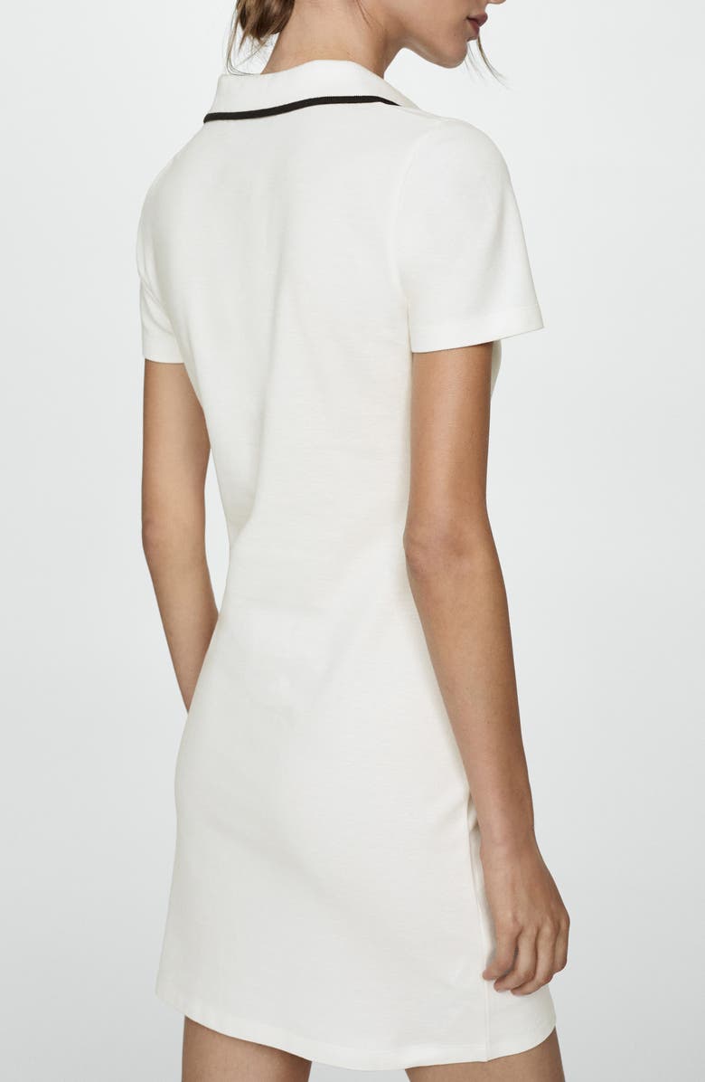 MANGO Contrast Trim Polo Dress, Alternate, color, 