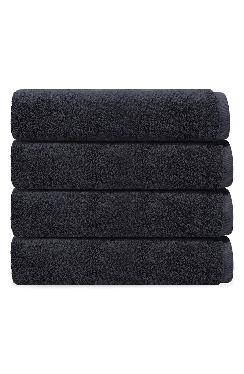 DePera Puresoft 4-Piece Turkish Cotton Bath Towel Set, Main, color, Anthracite