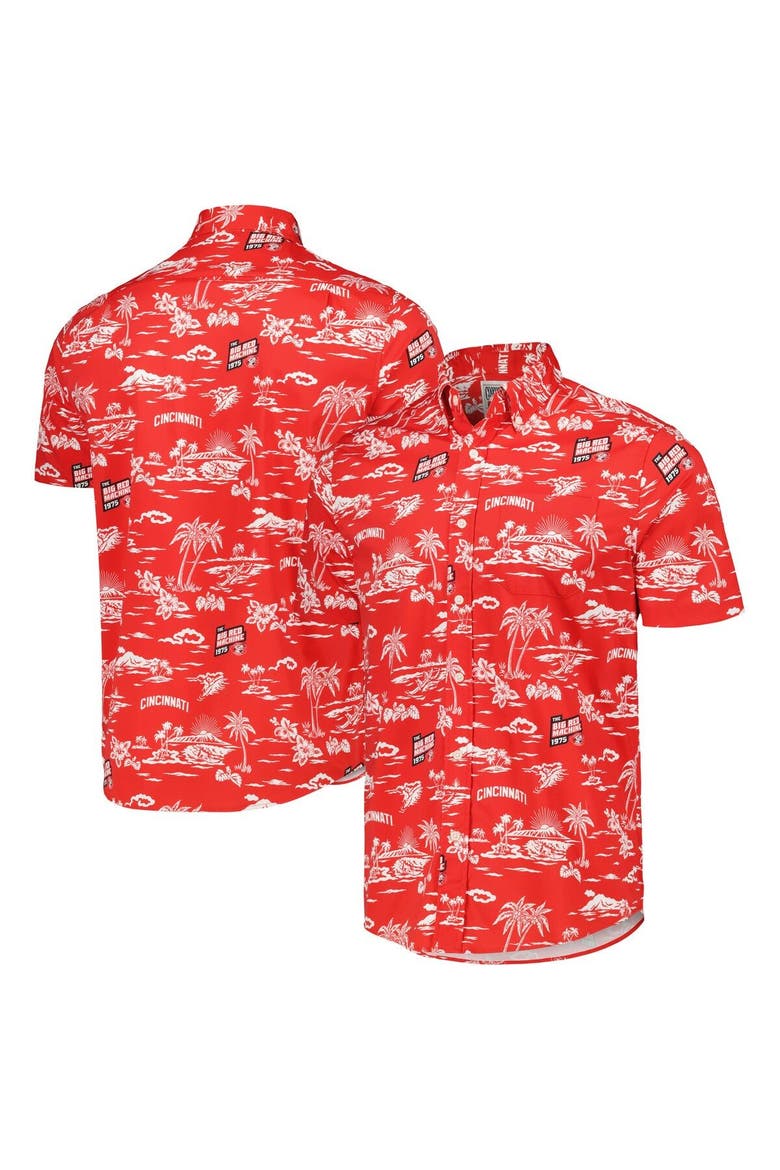 Men's Reyn Spooner Red Cincinnati Reds Kekai Button-Down Shirt, Main, color, Red