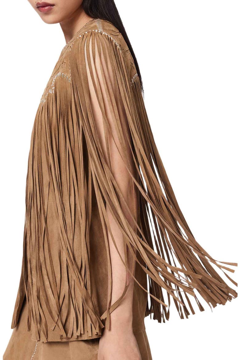 Carter Fringe Vest, Alternate, color, SAND BROWN