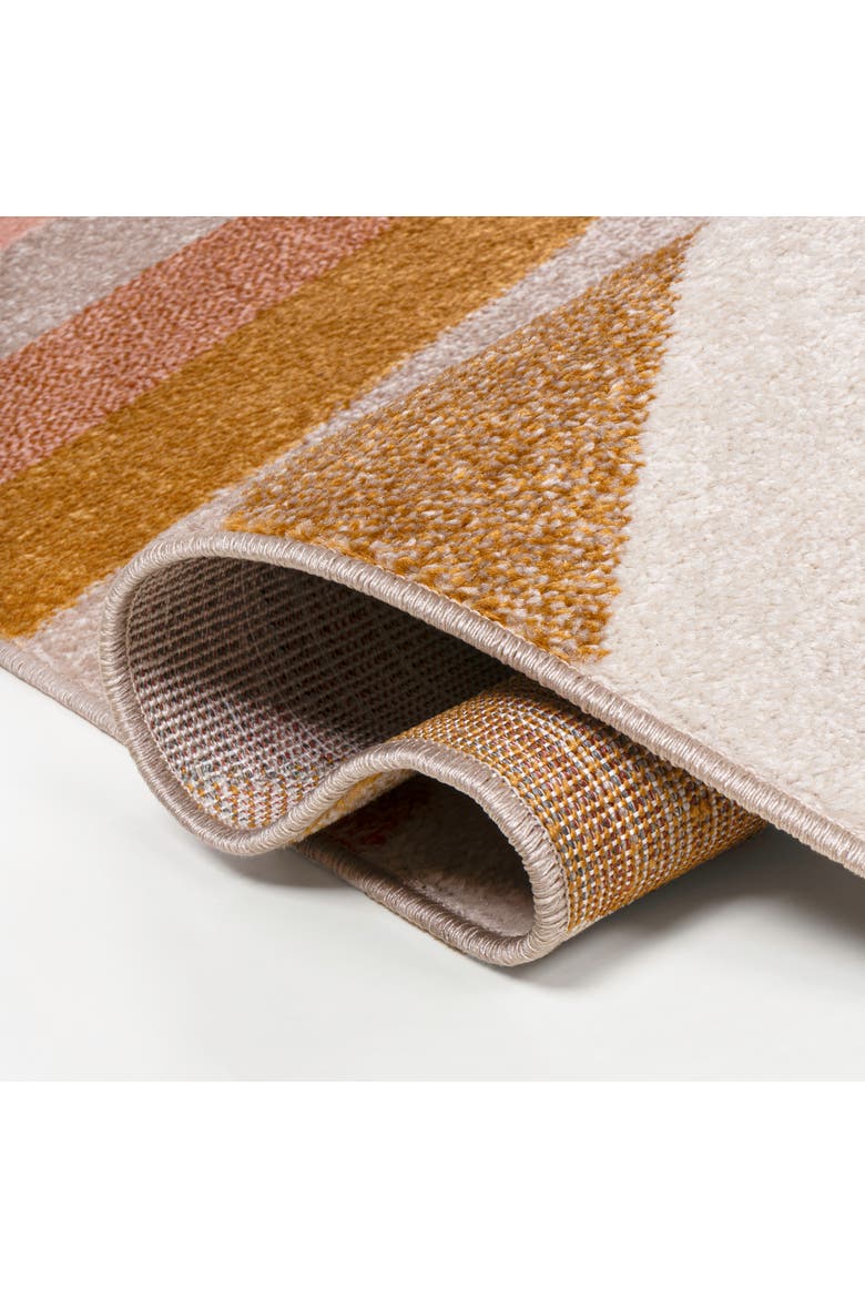 Retro Rainbow Contemporary Stripe Area Rug, Alternate, color, Red/Gold/Cream