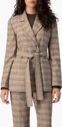 IVONNE Houndstooth Check Single-Breasted Fitted Long-Line Blazer