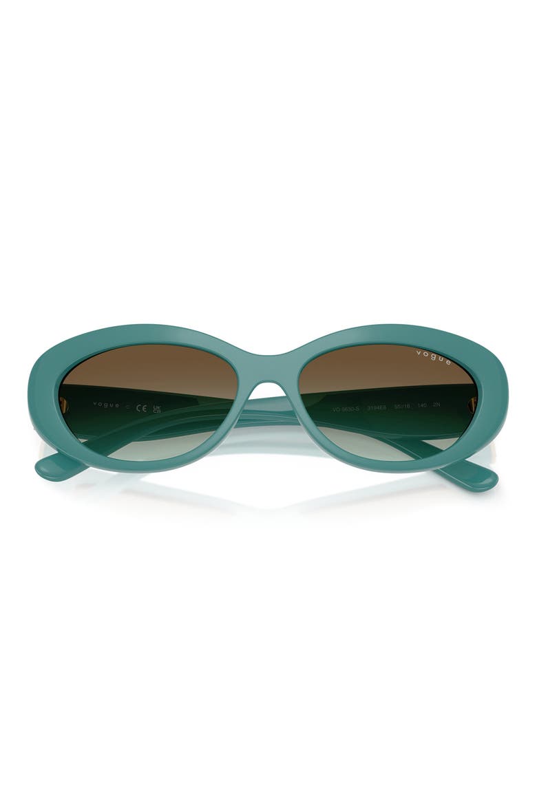 55mm Polarized Oval Sunglasses, Alternate, color, GREEN