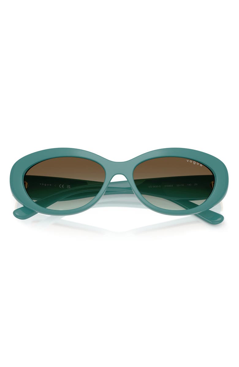 VOGUE 55mm Polarized Oval Sunglasses, Alternate, color, Green