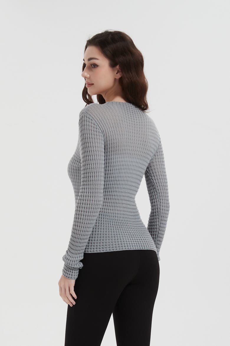 Auden Merino Wool Mock Neck Top, Alternate, color, Grey