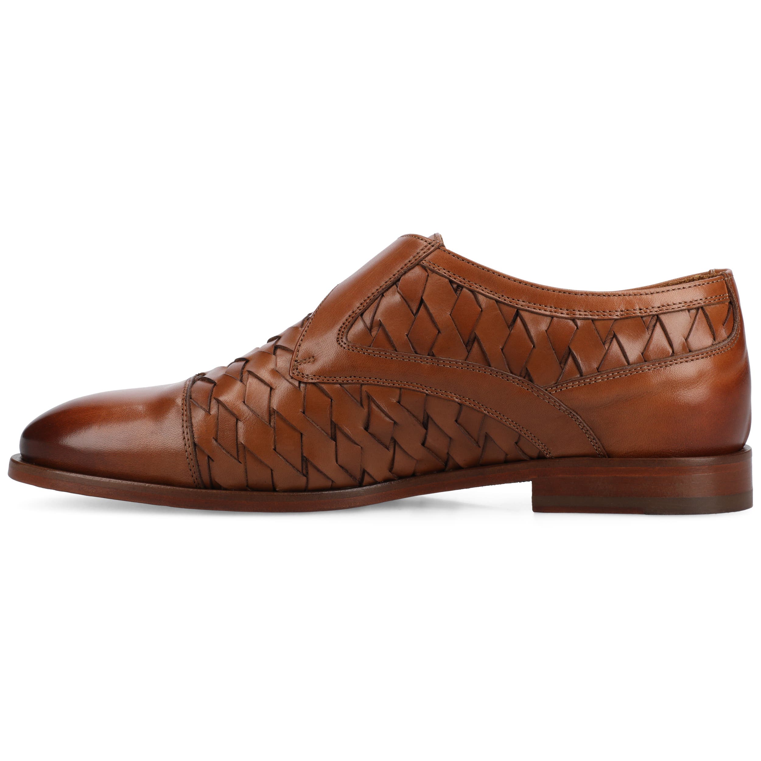 TAFT Men's Jack Monk Strap Dress Shoe, Alternate, color, Brown Woven