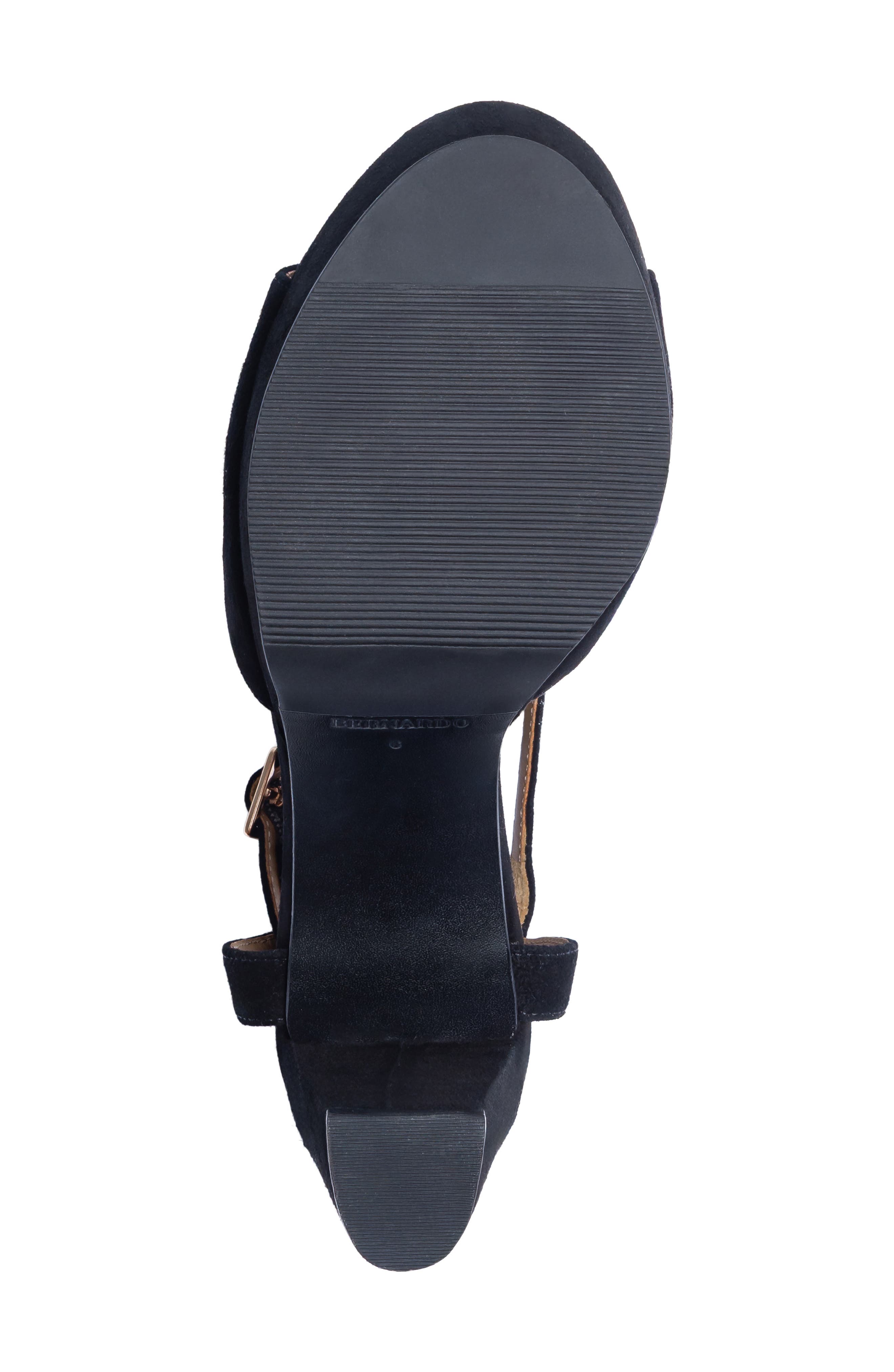 Valeria Leather Platform Sandal, Alternate, color, BLACK KID SUEDE