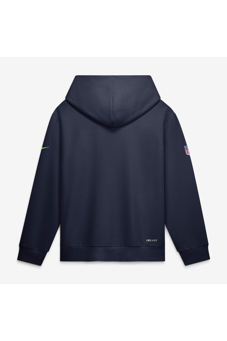 Men's Nike College Navy Seattle Seahawks Sideline Standard Issue Quarterback Scramble Dri-FIT Full-Zip Hoodie, Alternate, color, College Navy