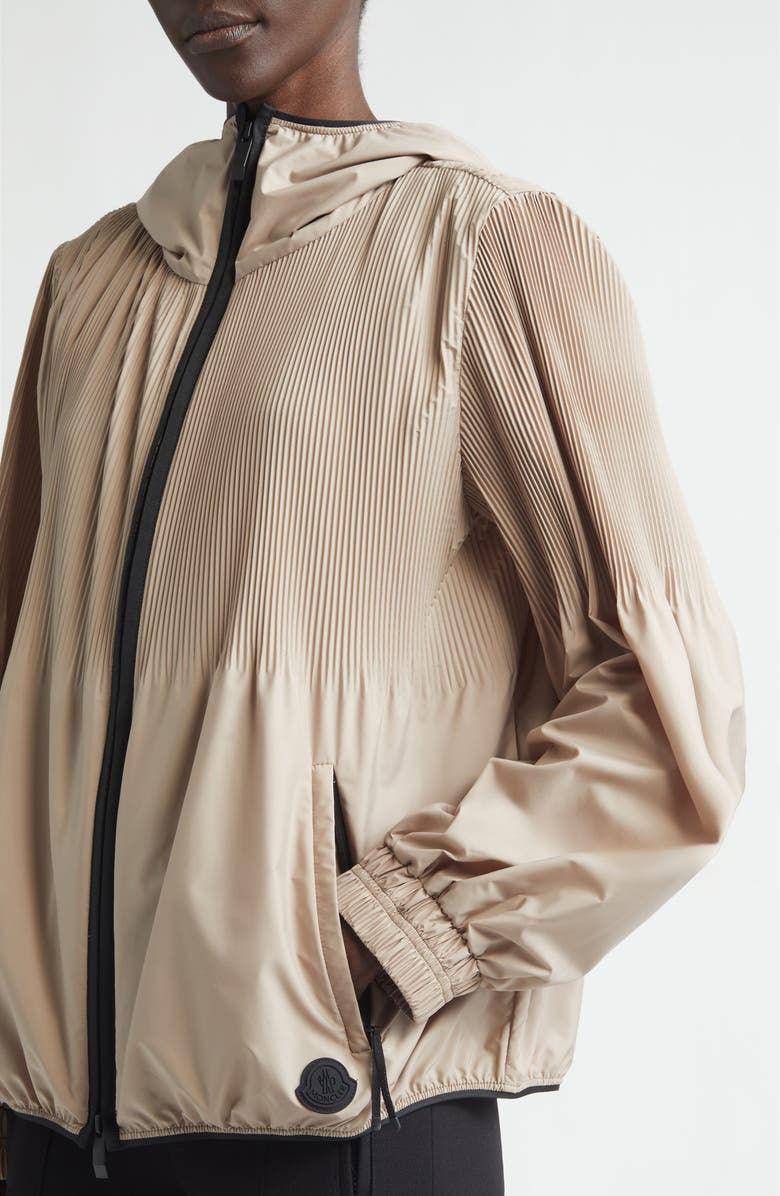 Moncler Anemone Hooded Jacket, Alternate, color, Neutral