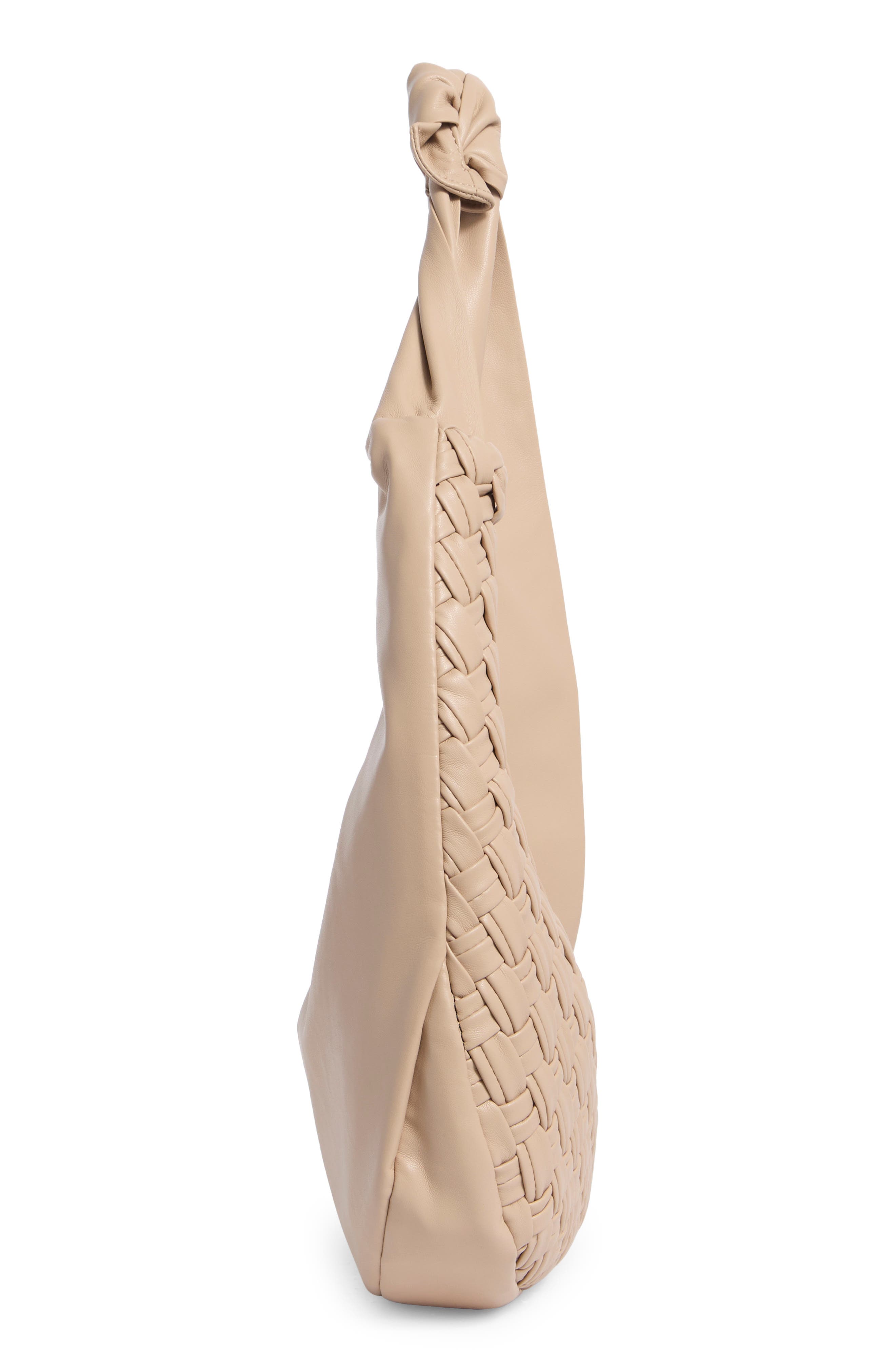 Steve Madden Ginger Woven Shoulder Bag, Alternate, color, Stone