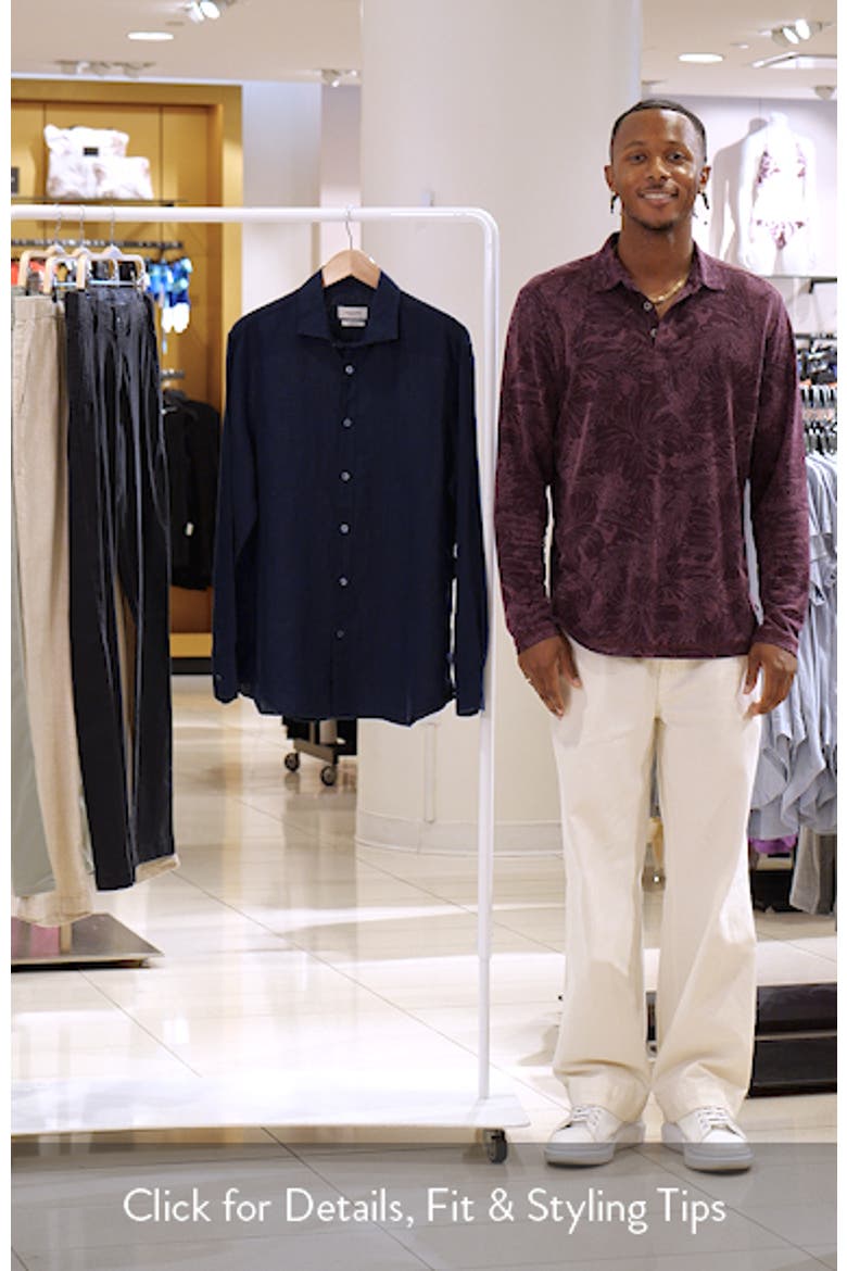 Axel Shaped Fit Linen Button-Up Shirt video