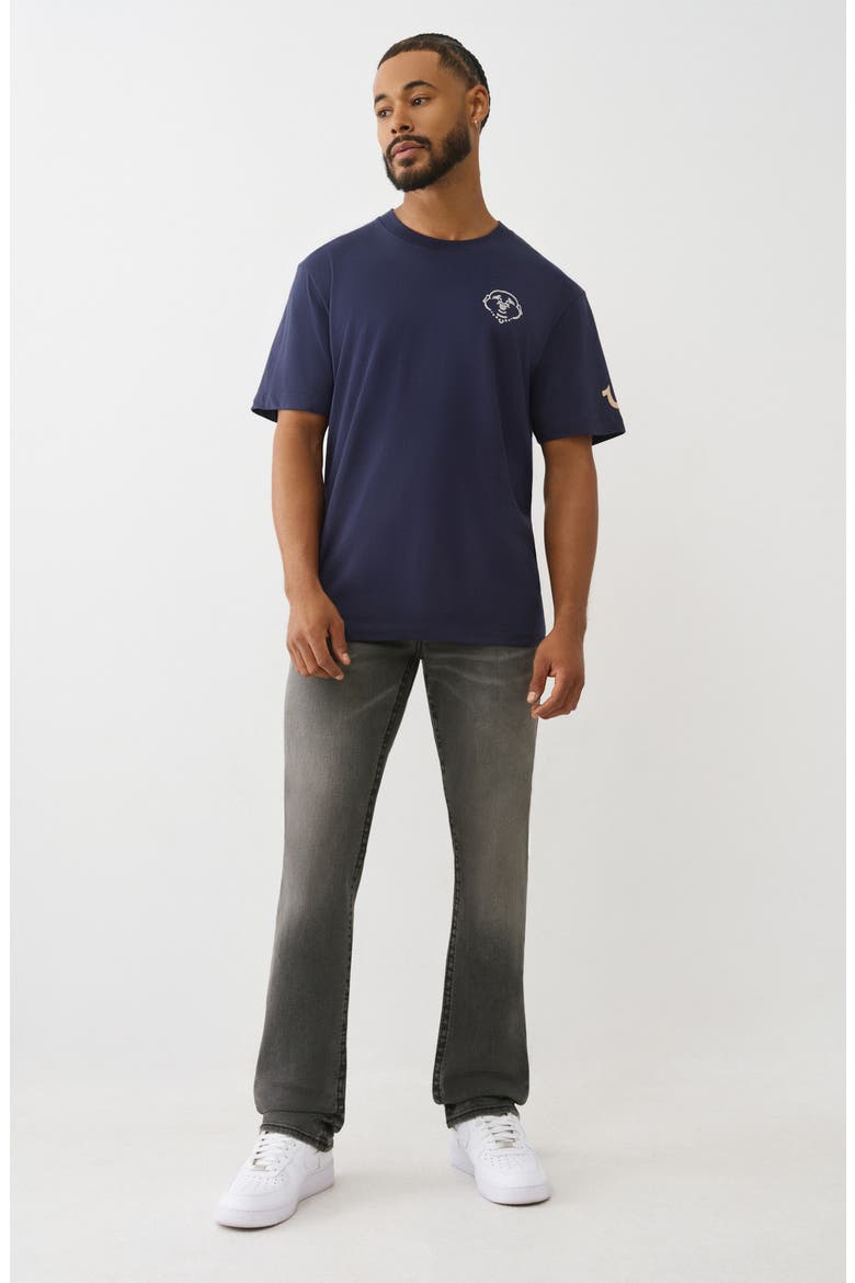 Ricky Stud T-Flap Straight Leg Jeans, Alternate, color, GREY SMORES