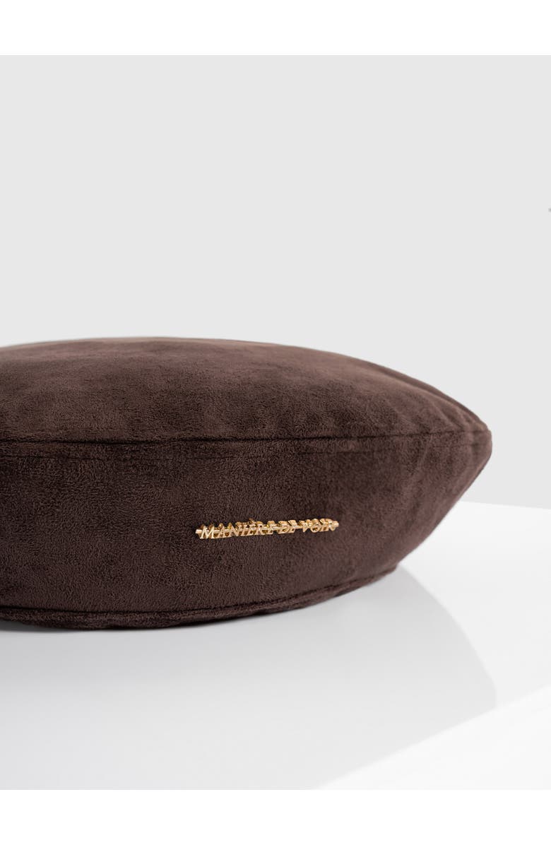 Manière De Voir Anya Suede Beret, Alternate, color, Brown