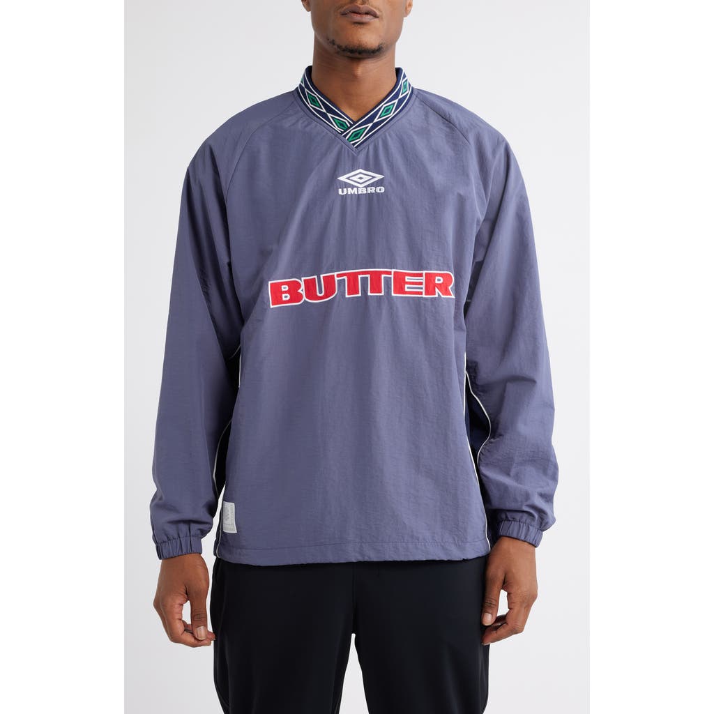 Butter Goods x Umbro Nylon Training Pullover in Slate /Navy