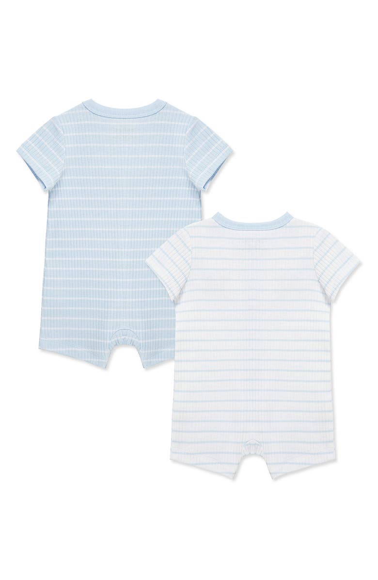 Little Me Peppy 2-Pack Assorted Rompers, Alternate, color, Blue