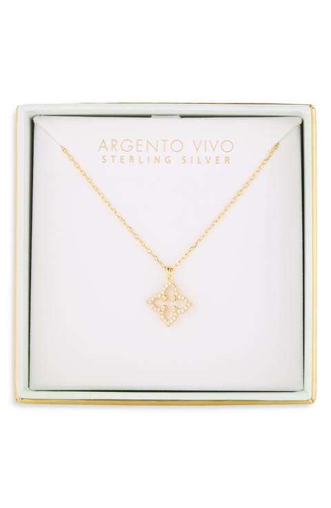 Cutout Quad Pendant Necklace