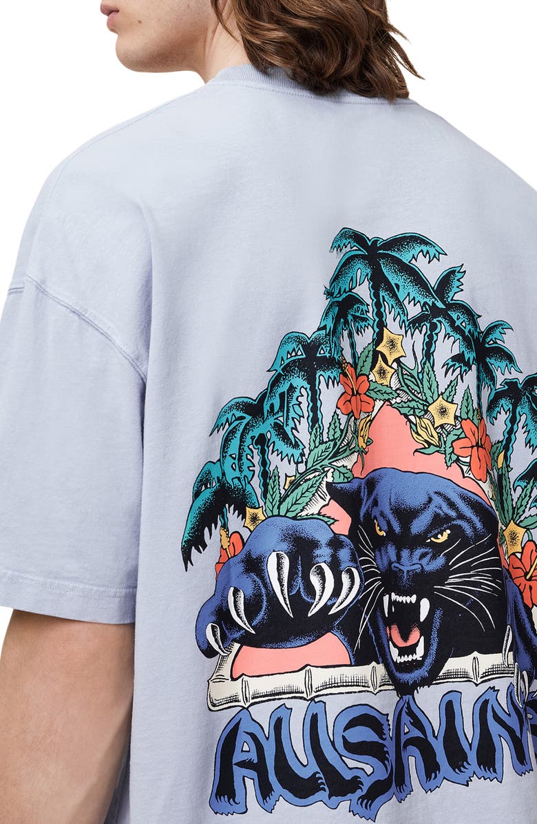 AllSaints Pounce Graphic T-Shirt, Alternate, color, Willow Blue