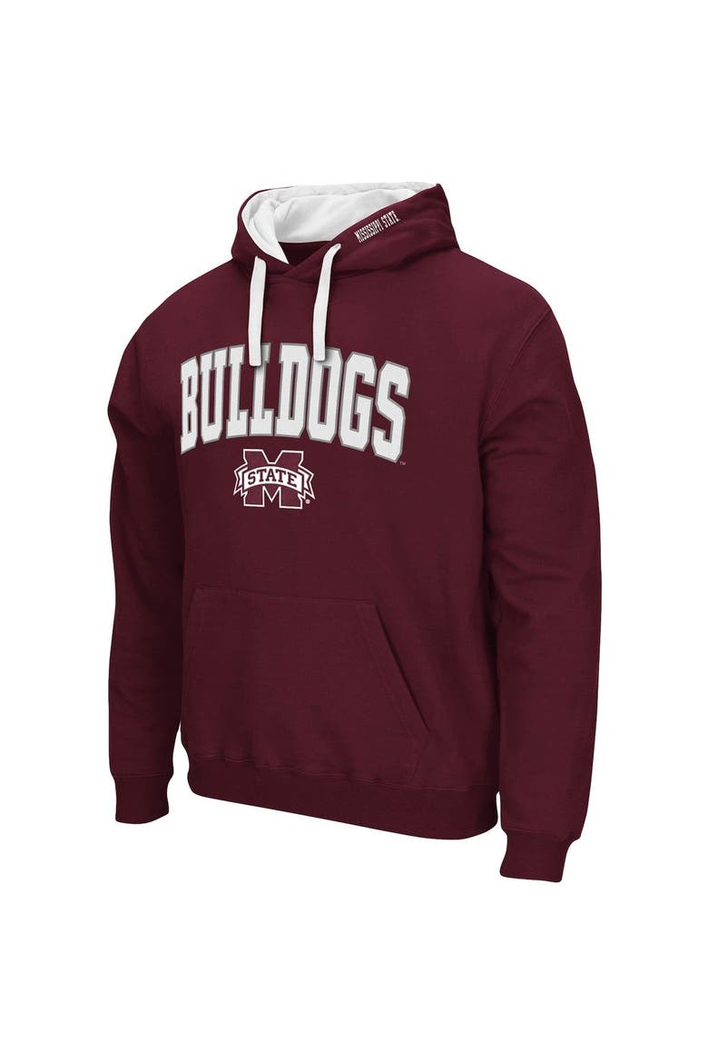 Men's Colosseum Maroon Mississippi State Bulldogs Big & Tall Arch & Logo 2.0 Pullover Hoodie, Alternate, color, Maroon