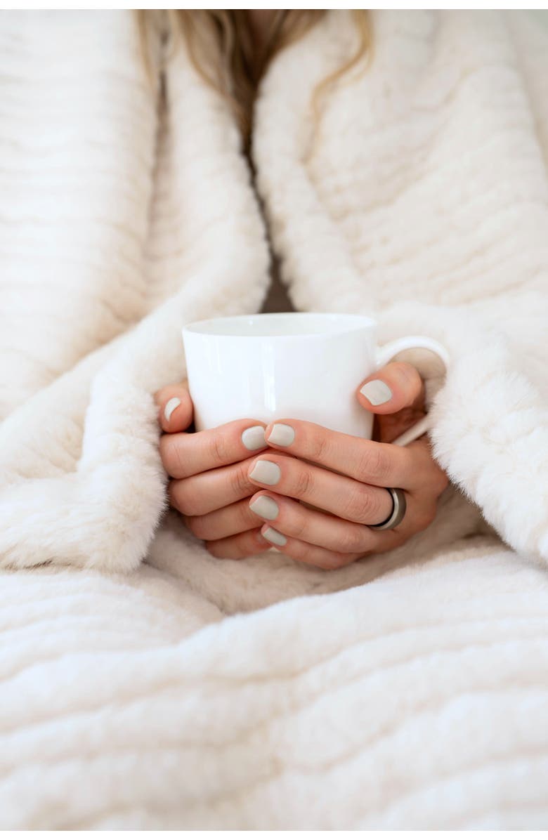 Sea To Me Blankets Malibu Faux Fur Throw Blanket, Alternate, color, Ivory