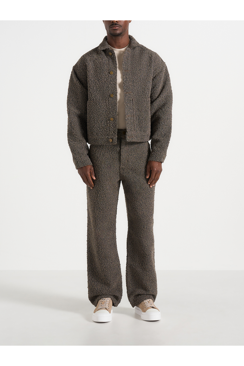 Damien Textured Boucle Jacket With Back Detail, Main, color, Brown