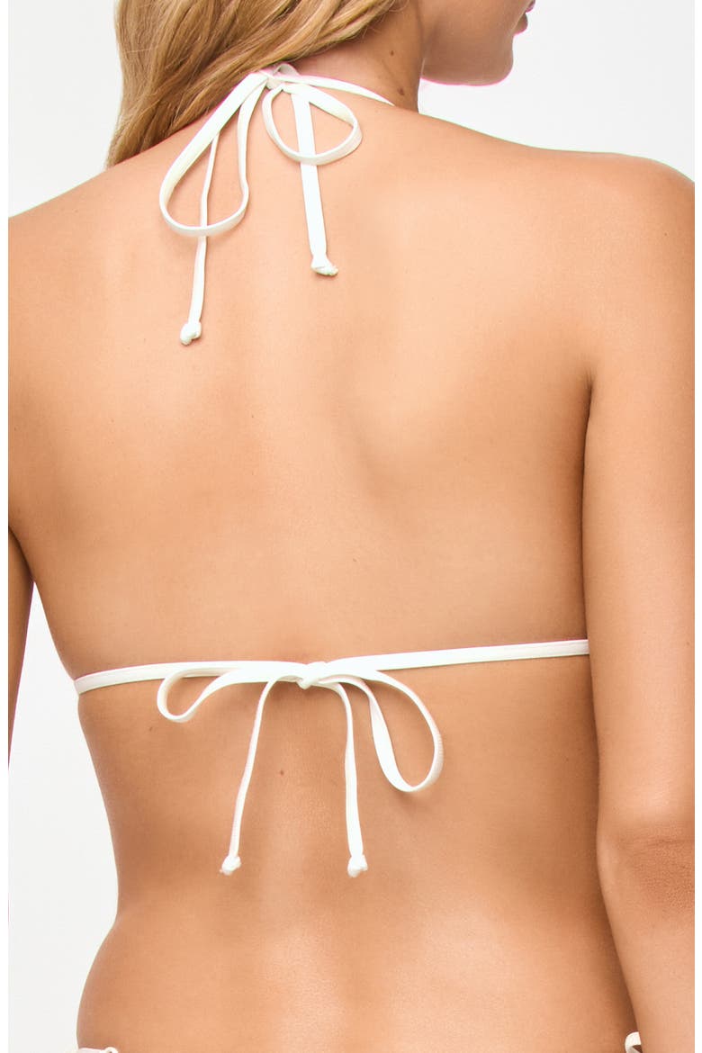 BanningTextured Triangle Bikini Top, Alternate, color, REDWOOD/ CREAM