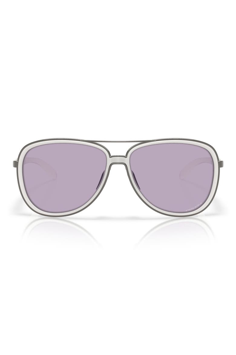 Split Time 58mm Prizm™ Pilot Sunglasses, Main, color, MATTE VAPOR / PRIZM SLATE