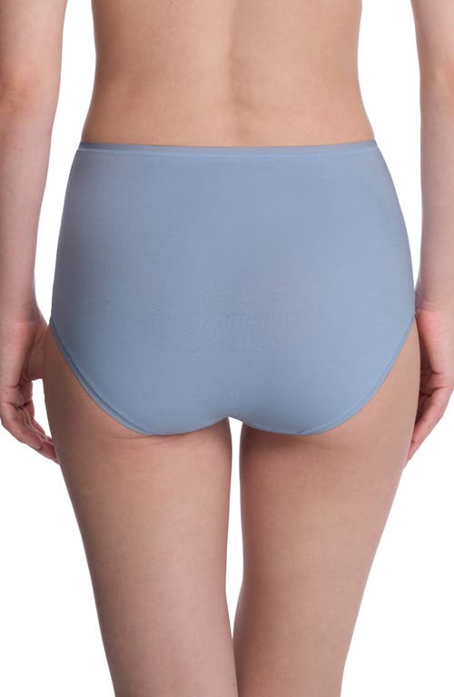 Natori Bliss Bare Cotton High Waist Briefs In Blue