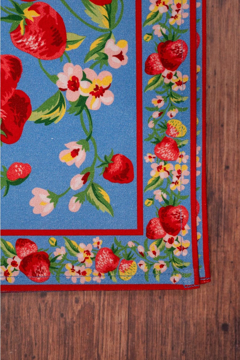 Strawberry Magic Placemats, Set of 4, Alternate, color, Blue