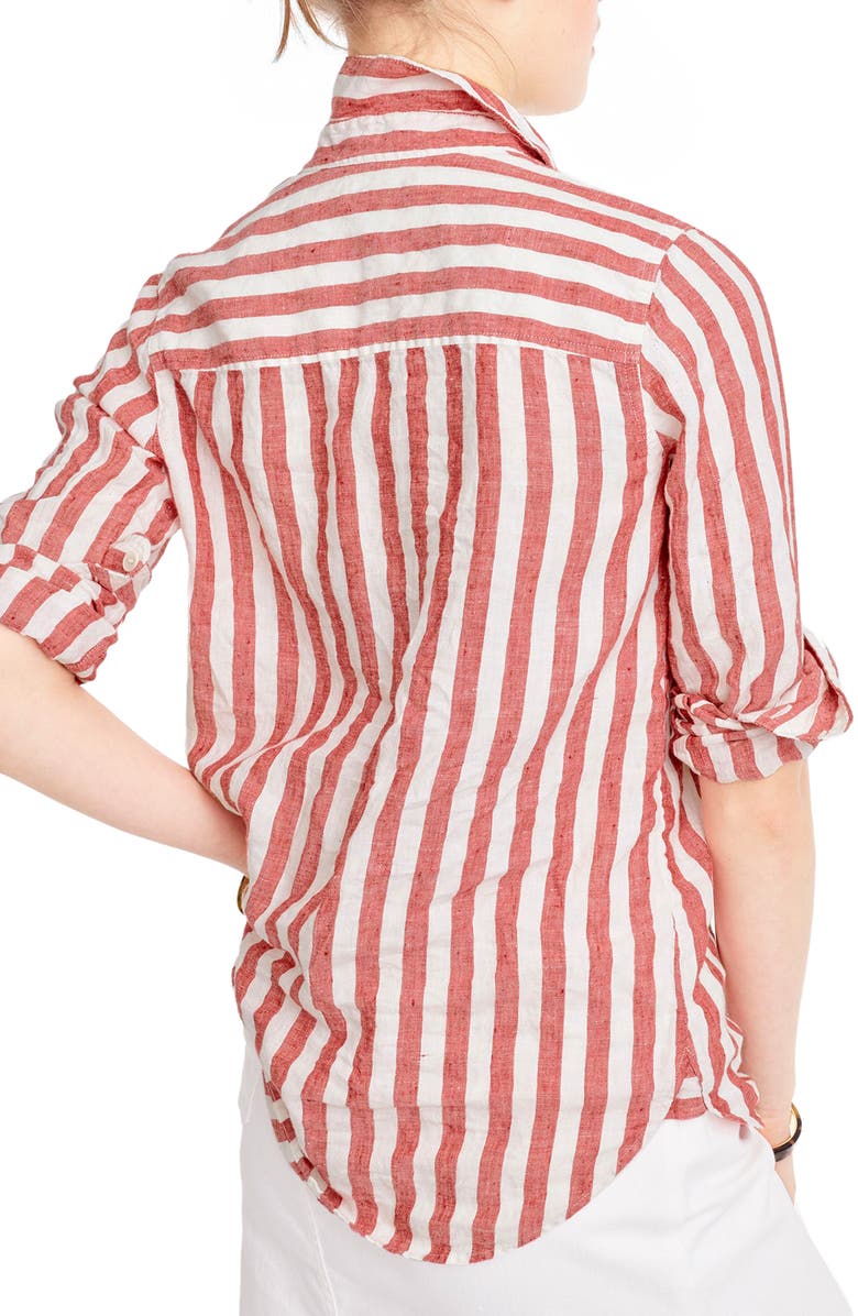 J.Crew Wexel Stripe Linen Shirt, Alternate, color, 
