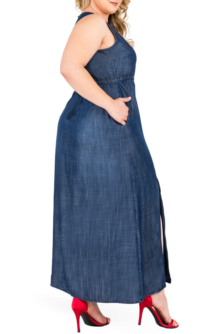 Amber Maxi Chambray Dress, Alternate, color, INDIGO