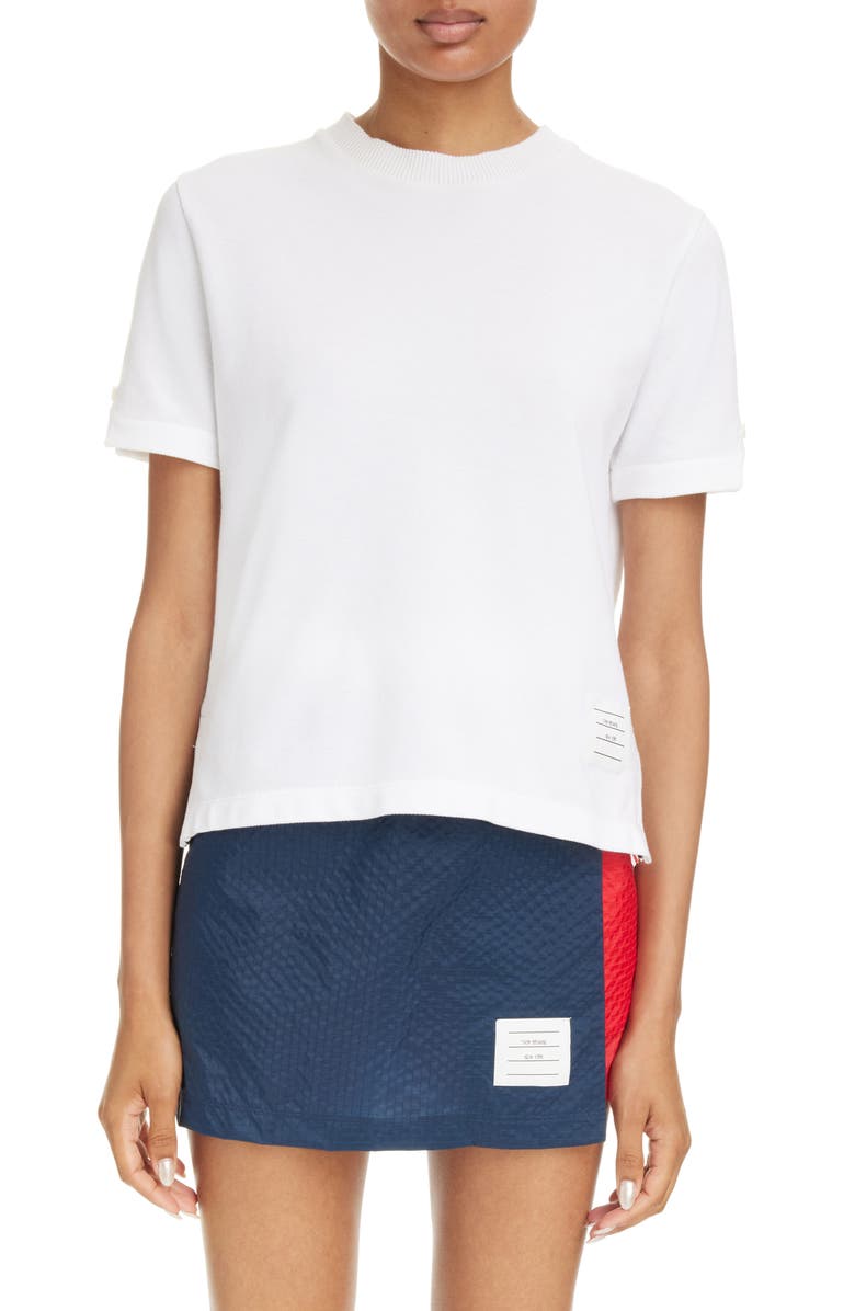 Thom Browne Sequin Crab Cotton Piqué T-Shirt, Main, color, 