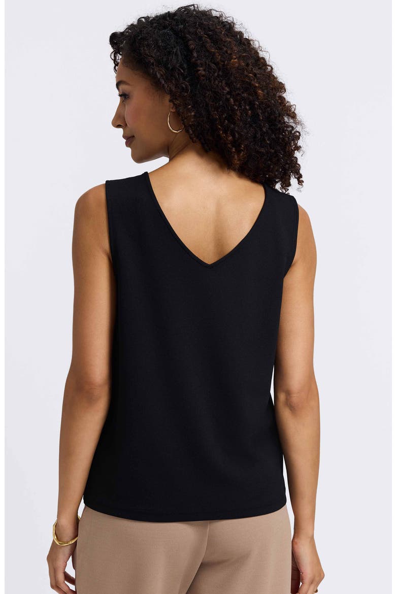 Callie Sleeveless Crepe Knit Top, Alternate, color, BLACK