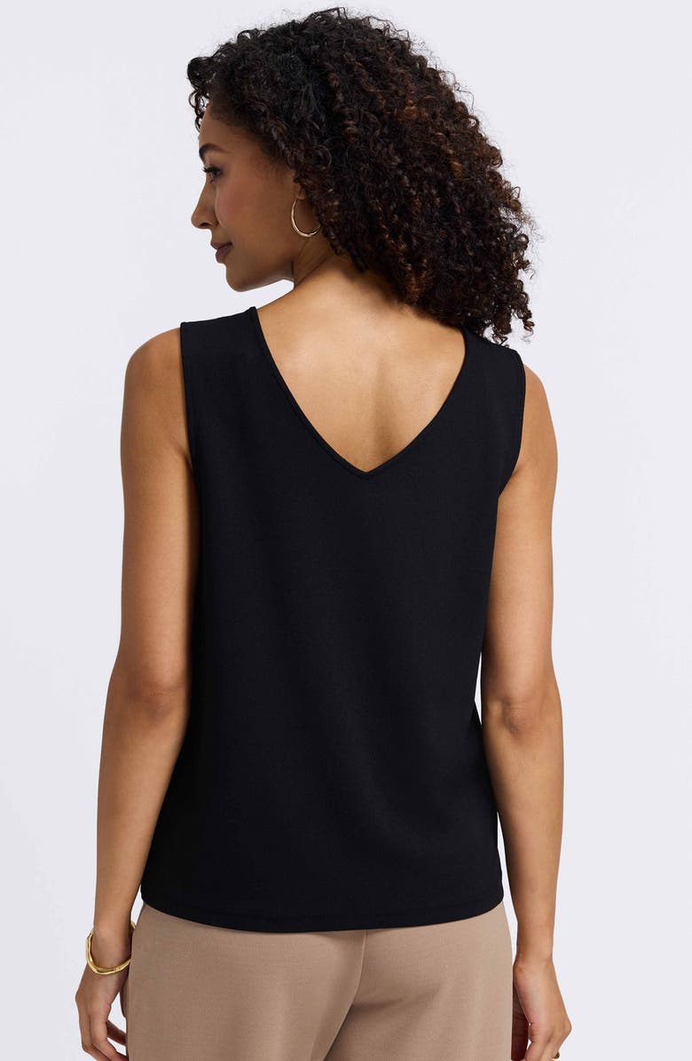 Foxcroft Callie Sleeveless Crepe Knit Top, Alternate, color, Black