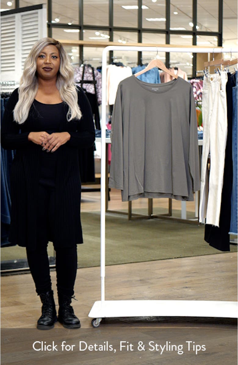 Long Sleeve Cotton Crewneck Top, sales video thumbnail