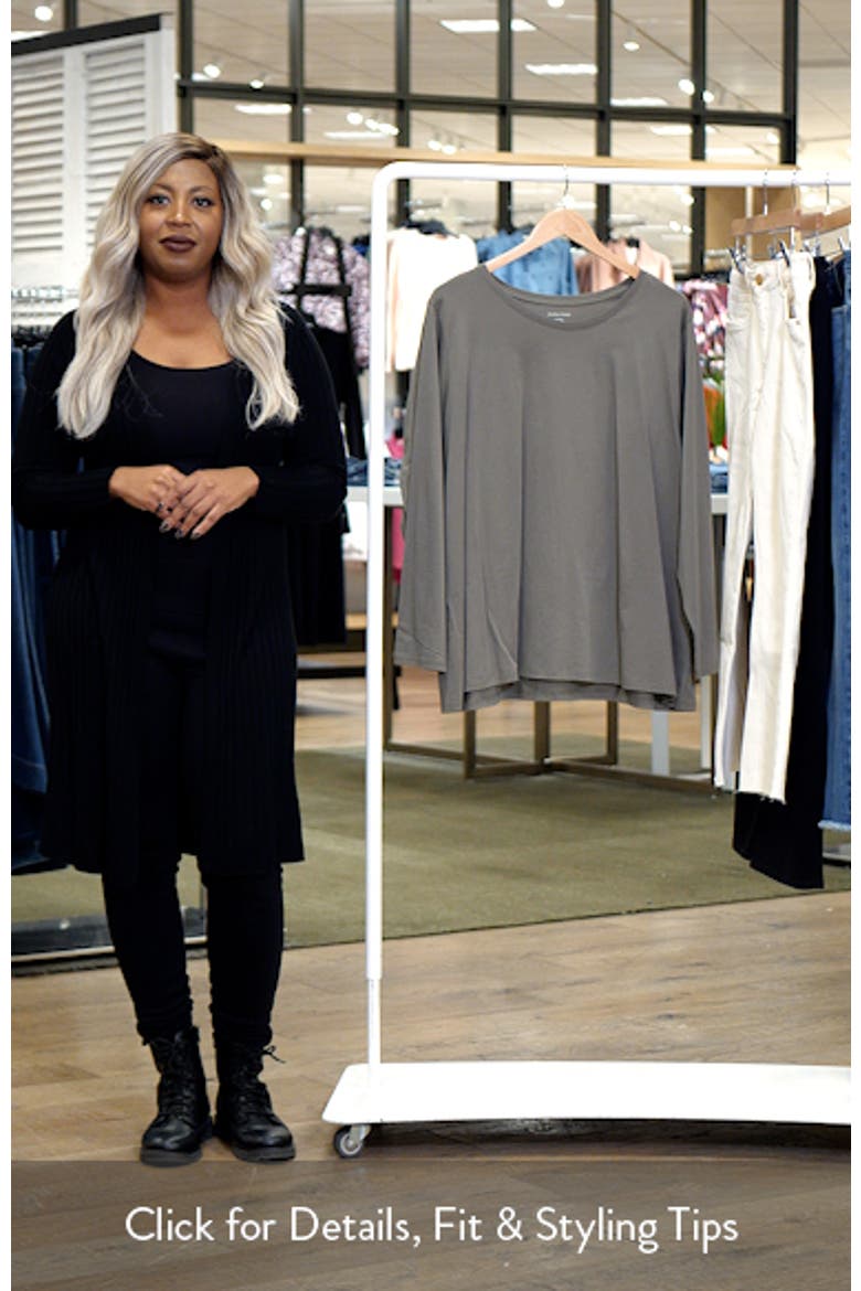 Long Sleeve Cotton Crewneck Top video