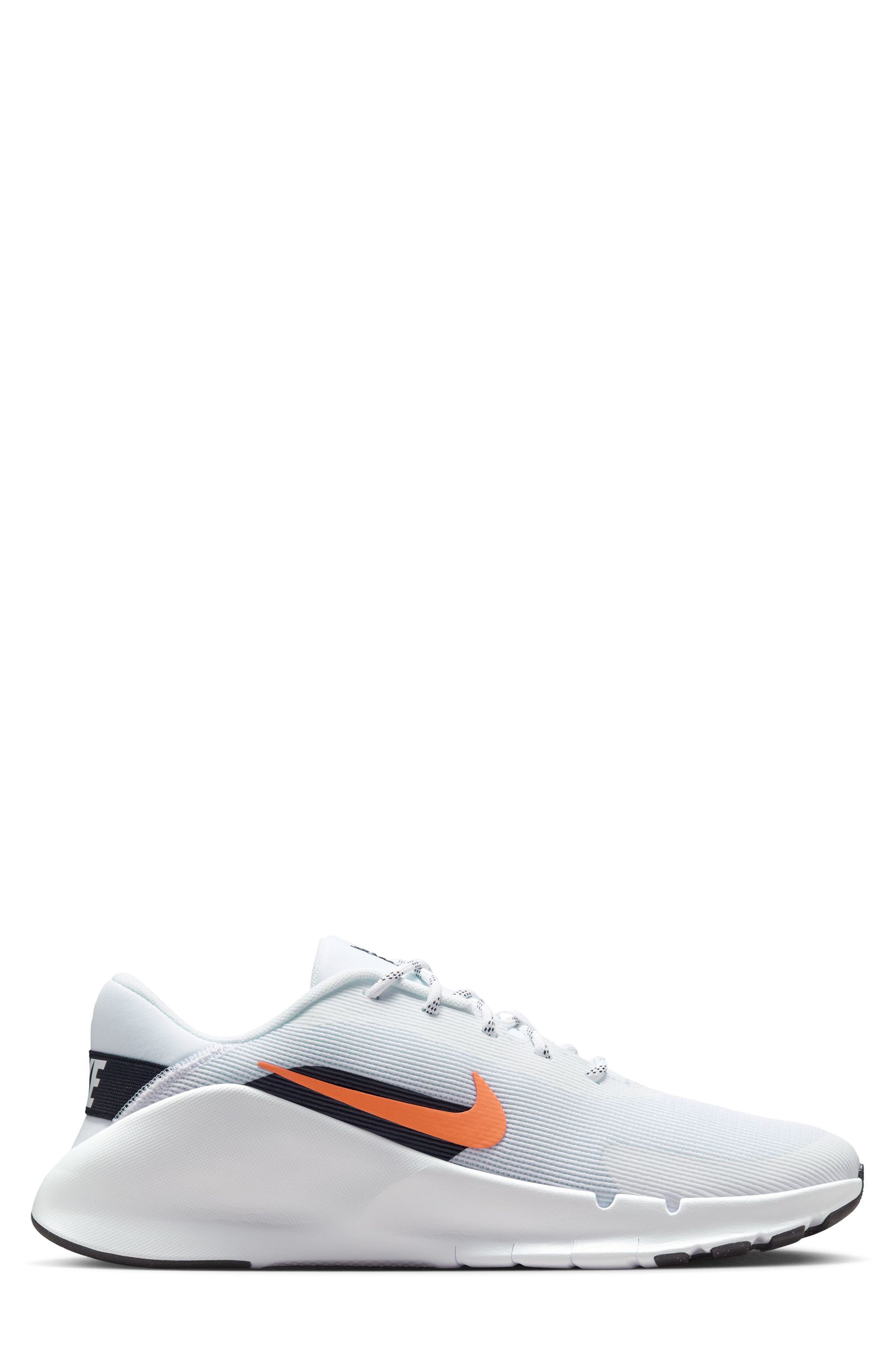 Flex Train Athletic Training Shoe, Alternate, color, WHITE/ SAFETY ORANGE