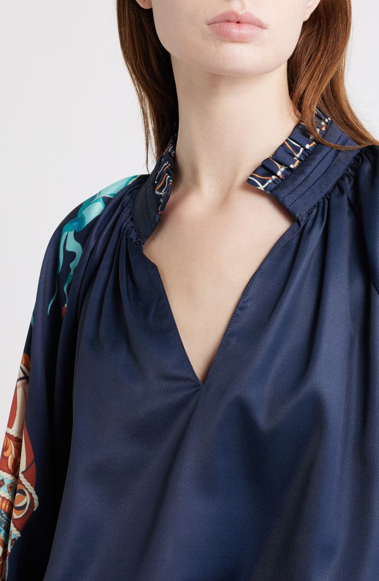 CIEBON Helen Satin Top, Alternate, color, Navy Multi