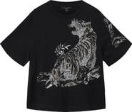 AllSaints Pounce Lisa Embellished Cotton Graphic T-Shirt