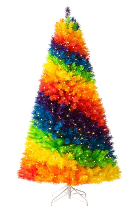 Artificial Color Burst Rainbow Tree