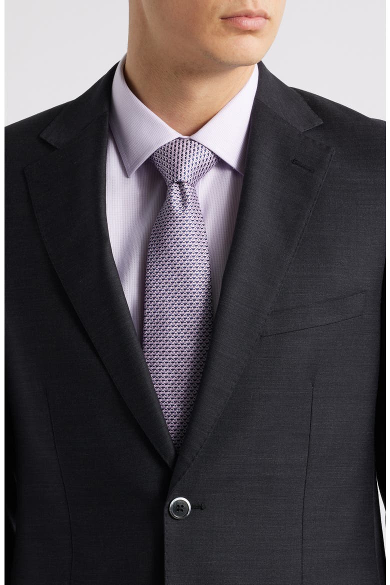 Matteo Slim Fit Charcoal Grey Mélange Wool Suit, Alternate, color, CHARCOAL