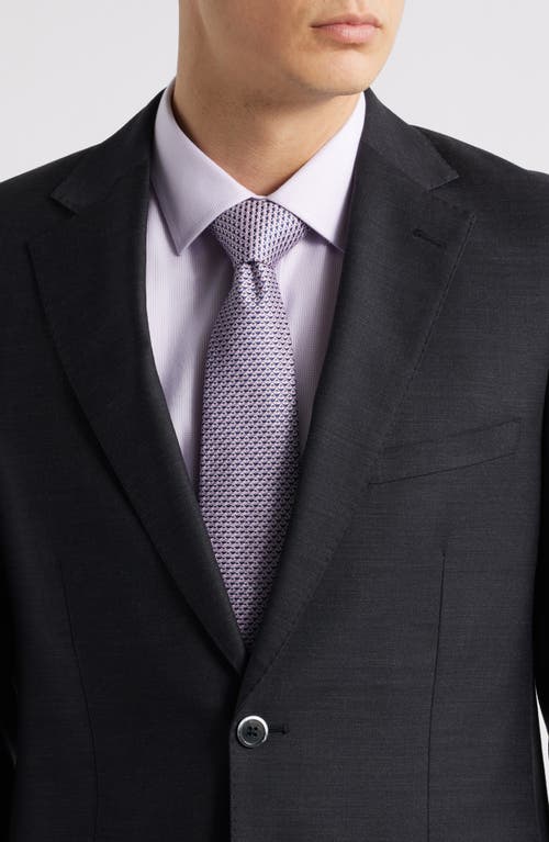 Zanetti Matteo Slim Fit Charcoal Grey Mélange Wool Suit In Gray