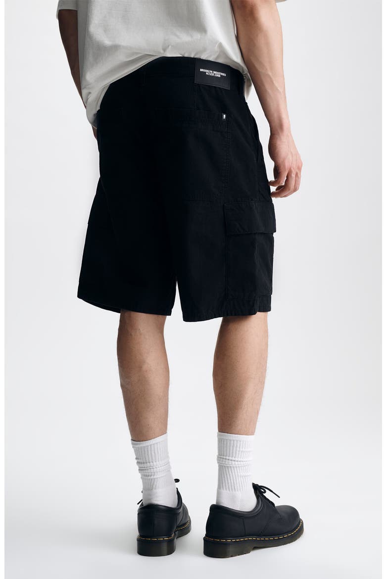 Graham Straight Leg Cotton Cargo Shorts, Alternate, color, BLACK COLORED RIPST