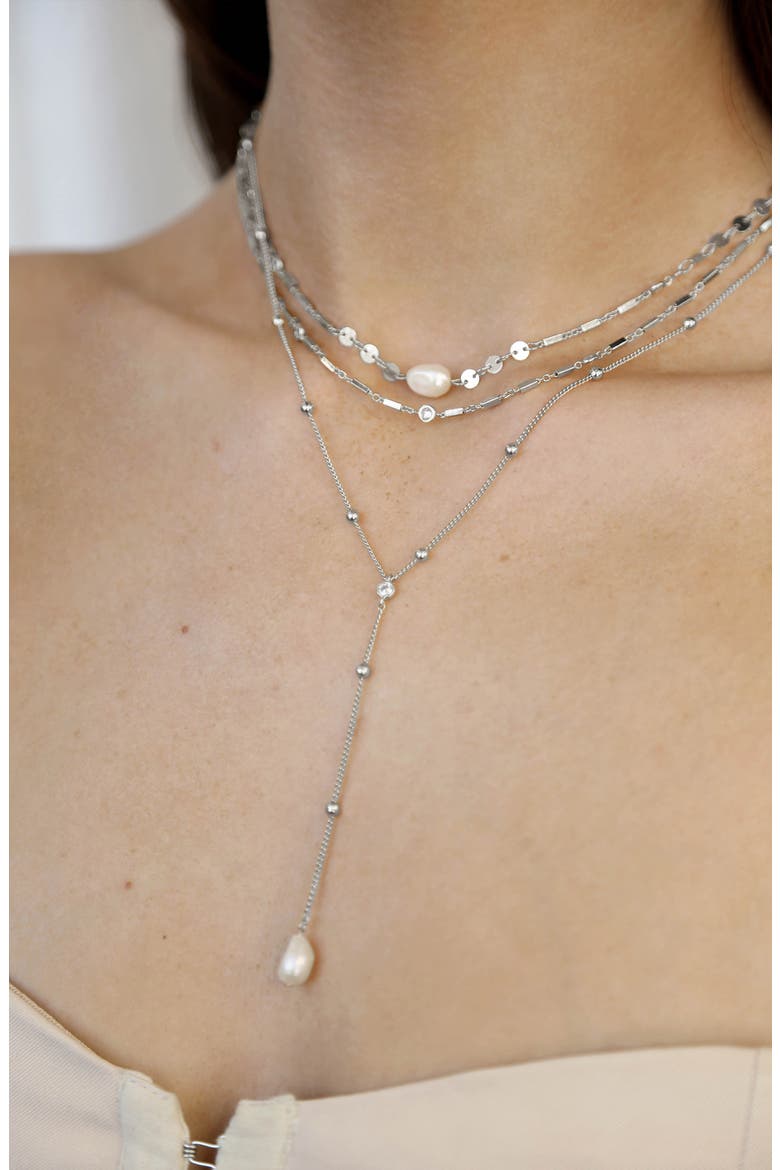 Forever Falling Y-Necklace, Alternate, color, SILVER