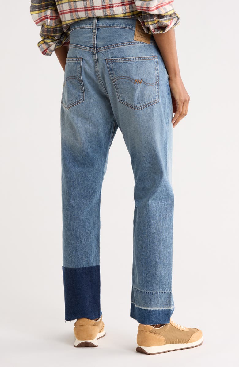 DENIMIST Lucy Released Raw Hem Boyfriend Jeans, Alternate, color, Wythe Indigo